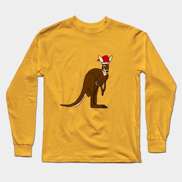 Christmas Kangaroo Long Sleeve T-Shirt by imphavok